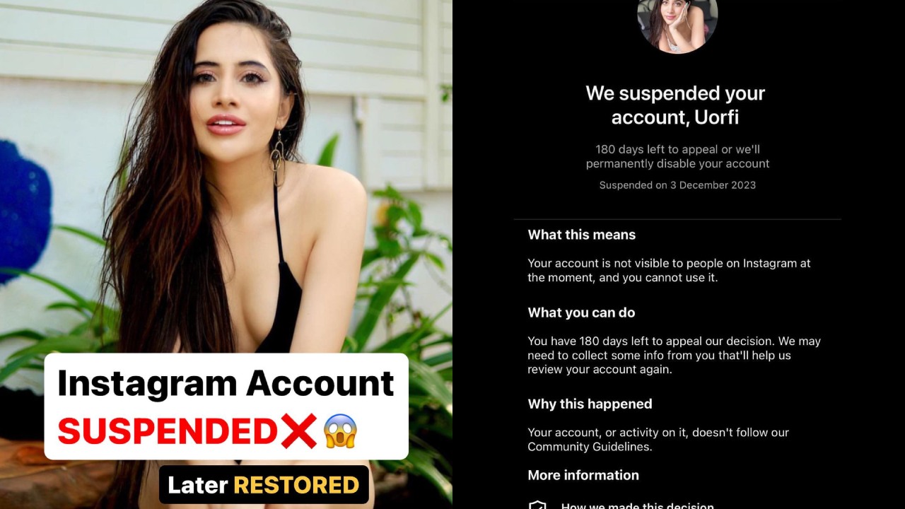Urfi Javed's Instagram account suspended, here’s what happened next 871931