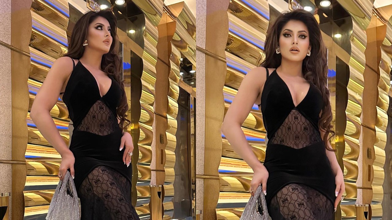 Urvashi Rautela goes hotness personified in black see-through lace gown