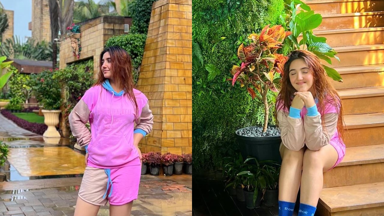 Vacay Goals: Ashnoor Kaur Poses Cool In Pink Hoodie And Shorts