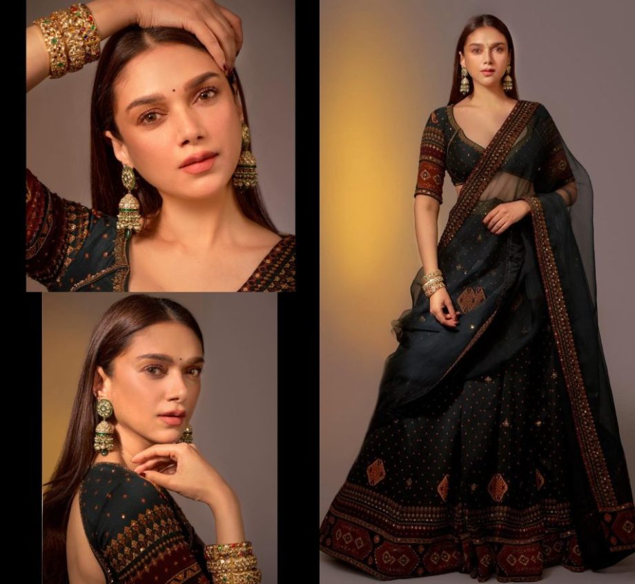 Aditi Rao Hydari Looks Ethereal Beauty In Traditional Green Lehenga, See Photos 879345