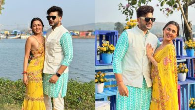 All Smiles! Karan Kundrra and Tejasswi Prakash attend friend’s Haldi ceremony