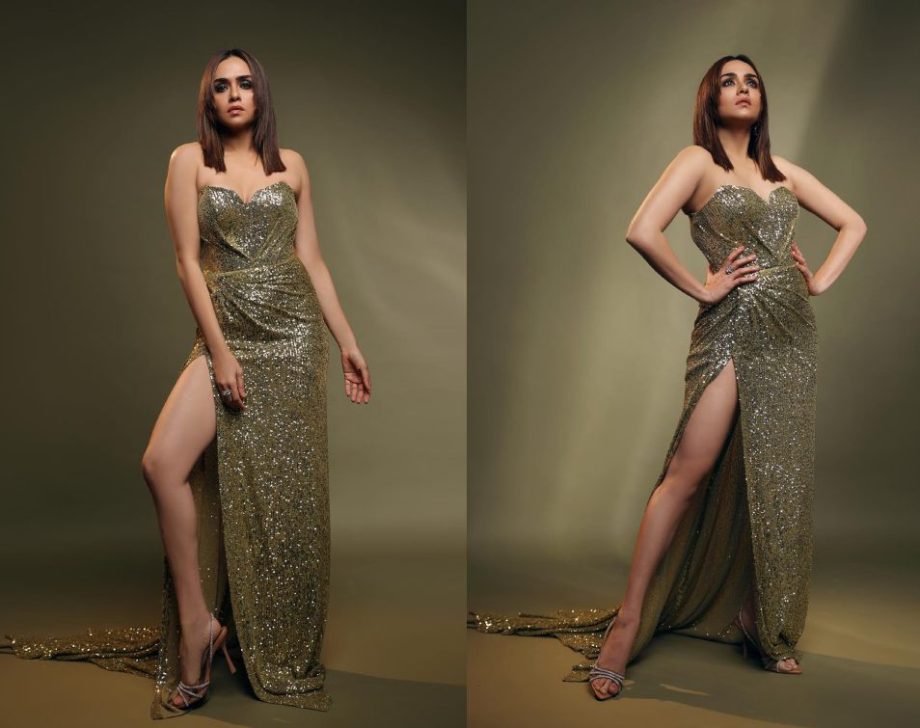 Amruta Khanvilkar Raises Sensuousness In Thigh-high Slit Dresses, Take Cues 879578