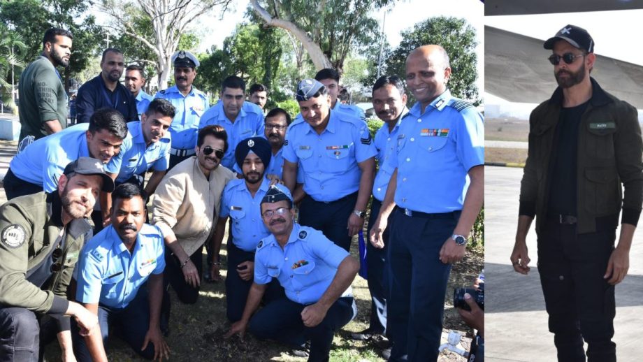 As pledged, Hrithik Roshan and Anil Kapoor graciously presented #ThankYouFighter letters to our courageous IAF officers at Pune Air Force Station! 879627