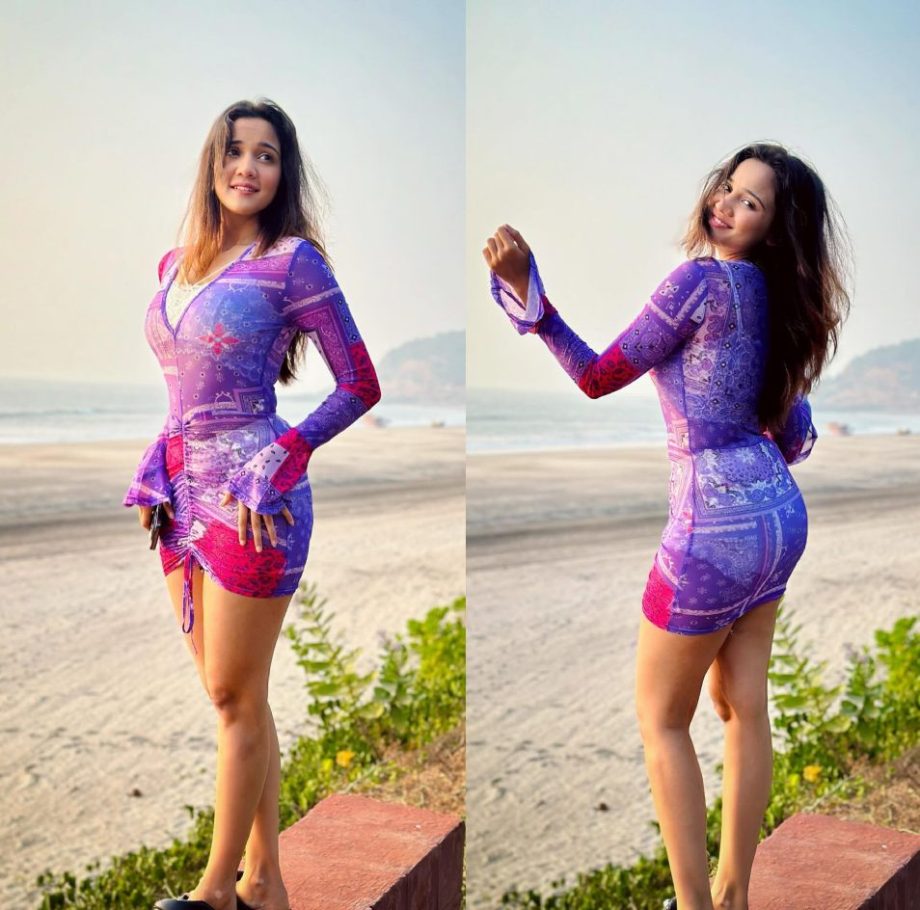 Ashi Singh aces retro glam in purple mini dress on beach, see photos 877745