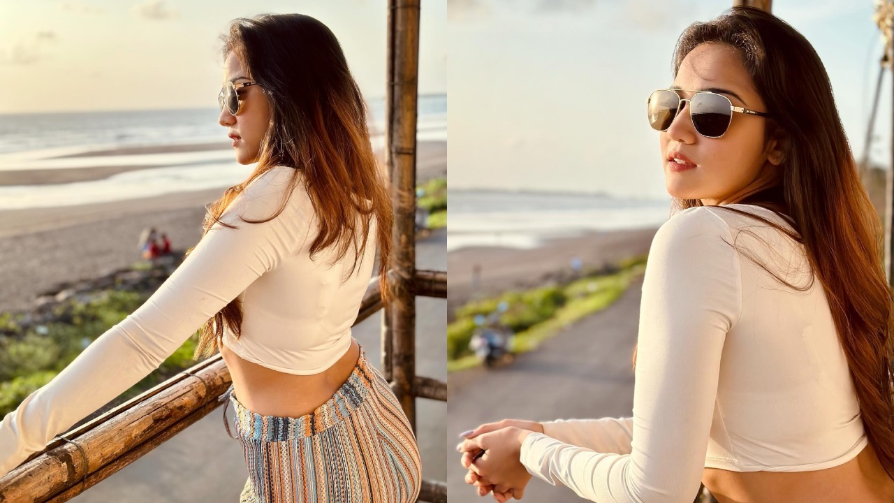 Ashi Singh ups beach sass in crop top and multicoloured trouser 877149