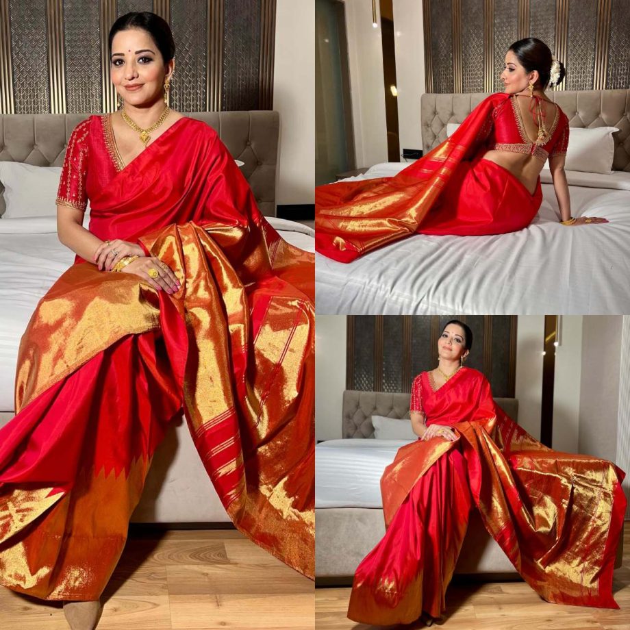 Bhojpuri Beauties Monalisa And Rani Chatterjee Spread Their Charm In Traditional Red Saree 876916