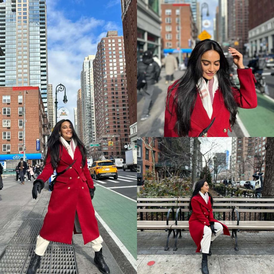 Boots, gloves and red trench coat: Decoding Surbhi Jyoti’s NYC winter street style 876922
