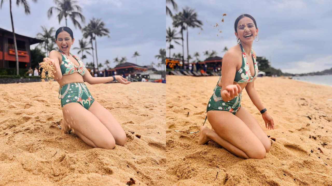 Candid Queen! Rakul Preet Singh turns muse in multicoloured bikini set 876809