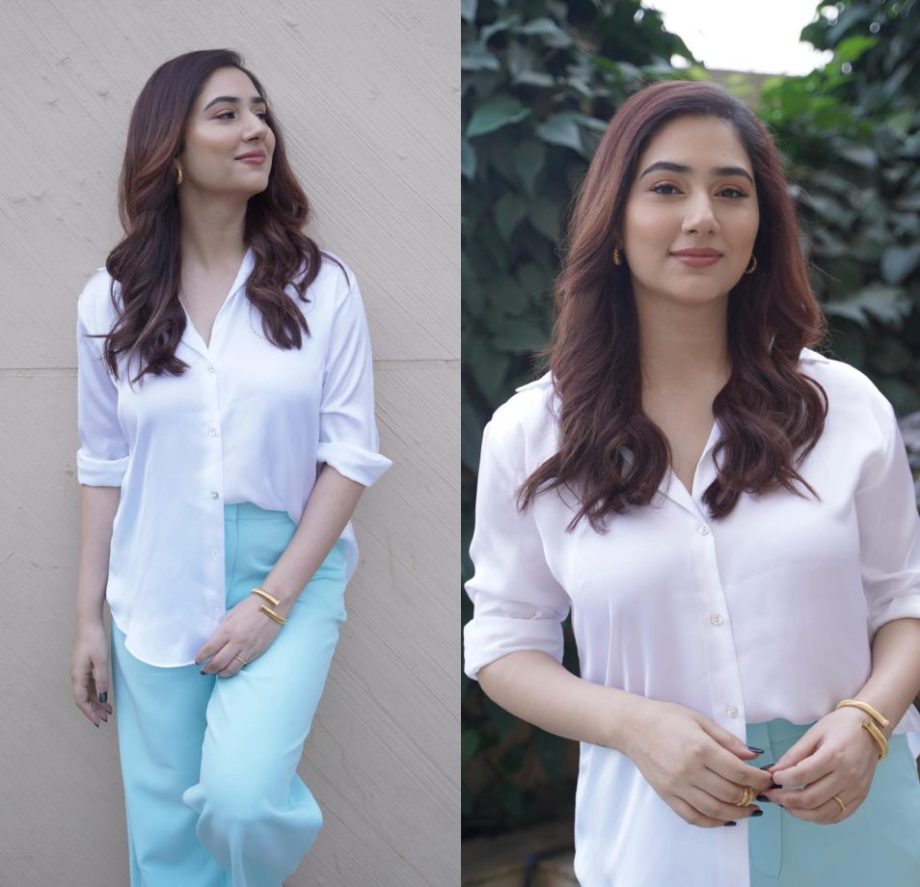 Disha Parmar twirls in divine glam in white shirt and denim jeans 879794