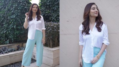 Disha Parmar twirls in divine glam in white shirt and denim jeans