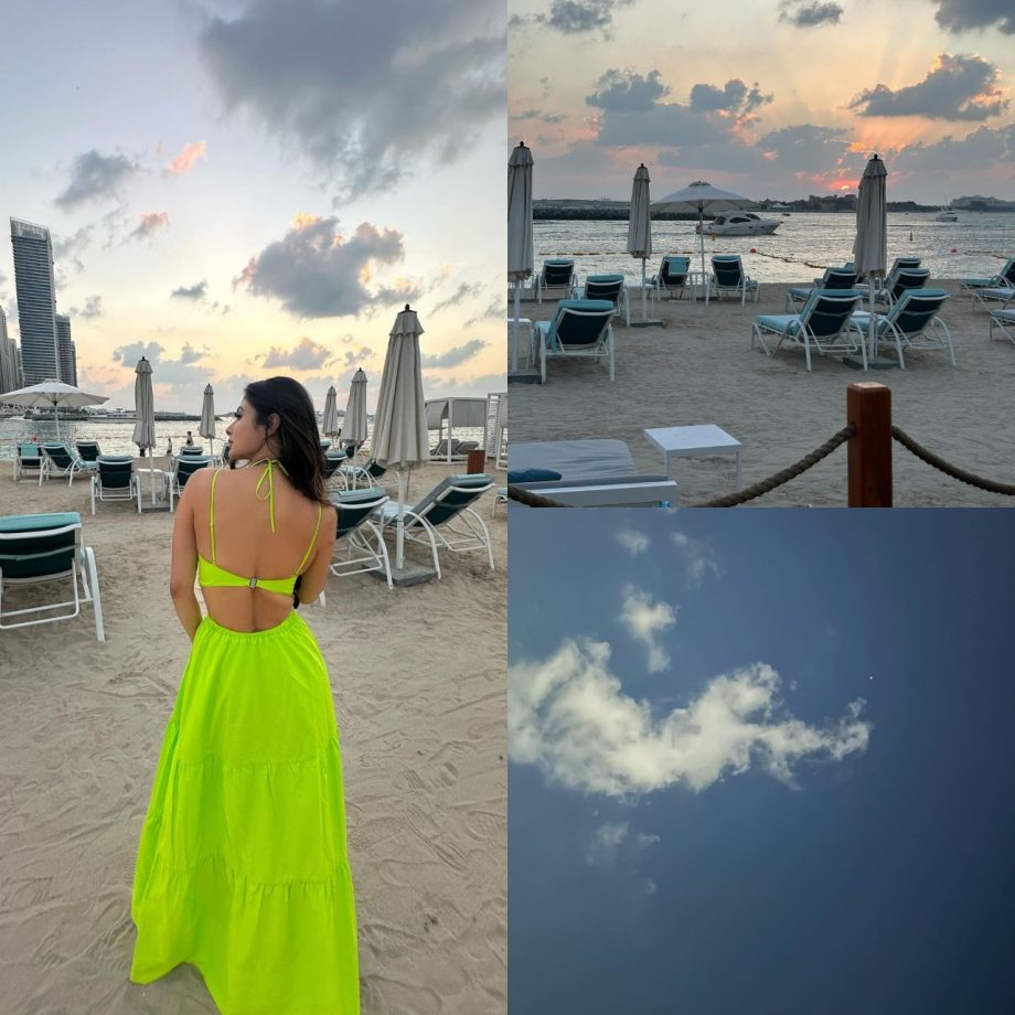 Dubai Diaries: Mouni Roy turns sass quotient in ruffle lime green cutout dress 876695