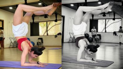 Fitinspiration: Karishma Tanna aces ‘pincha mayurasana’ like a boss