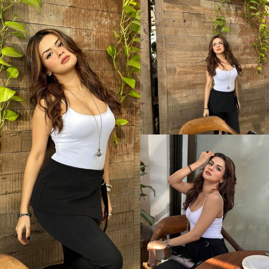 Glam Girl: Avneet Kaur raises tempature in white camisole top and black trouser 879302