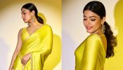 Golden Girl! Rashmika Mandanna blooms in yellow silk saree [Photos]