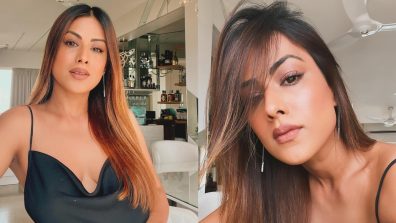 Gorgeous: Nia Sharma stuns in plunge neck satin LBD