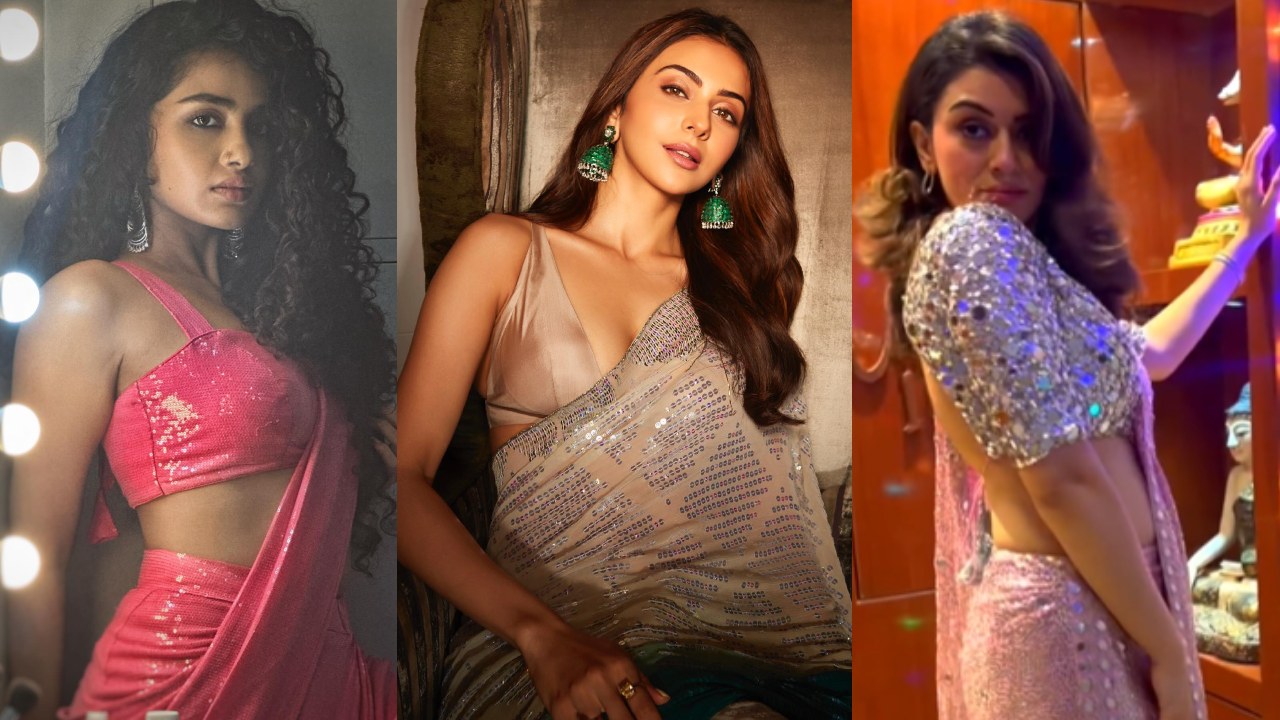 Hansika Motwani, Rakul Preet Singh, and Anupama Parameswaran ooze off glam in glitter sarees