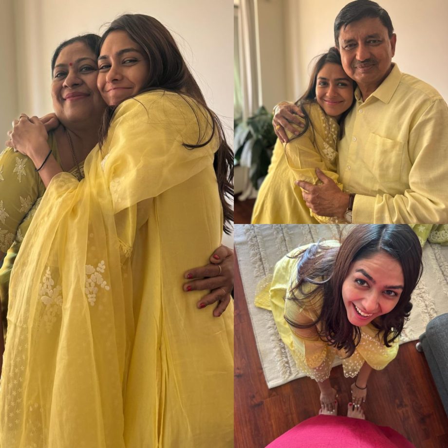 Hugs And Kisses: Inside Mrunal Thakur's Joyous Moments With Mother And Father 880061