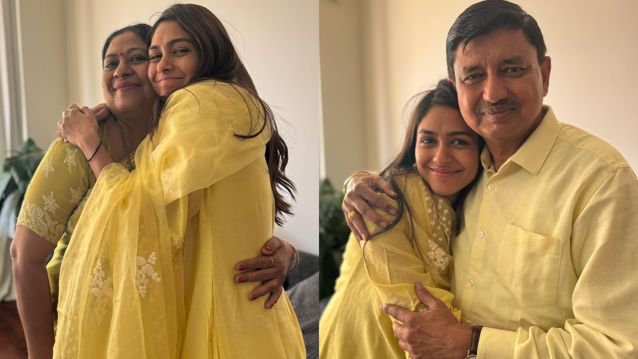 Hugs And Kisses: Inside Mrunal Thakur's Joyous Moments With Mother And Father 880062