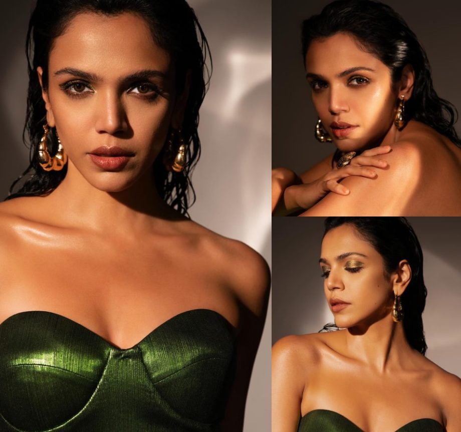 In Photos: Shriya Pilgaonkar Spreads Magic In Green Metallic Strapless Dress 879152