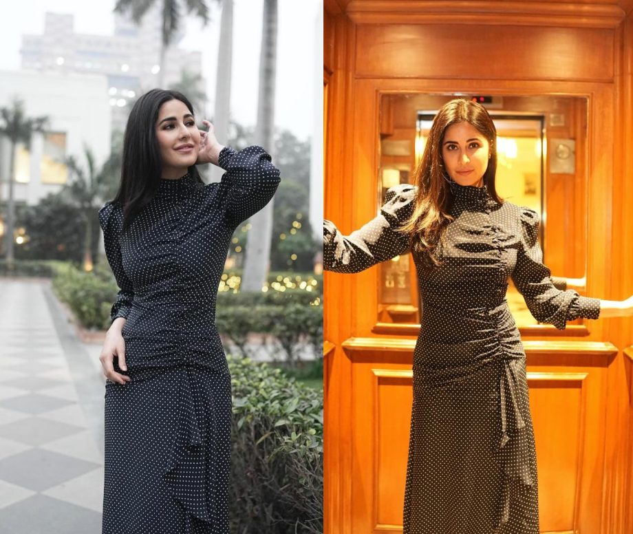 Katrina Kaif makes a case for polka dot in black dress, check out photos below 877461