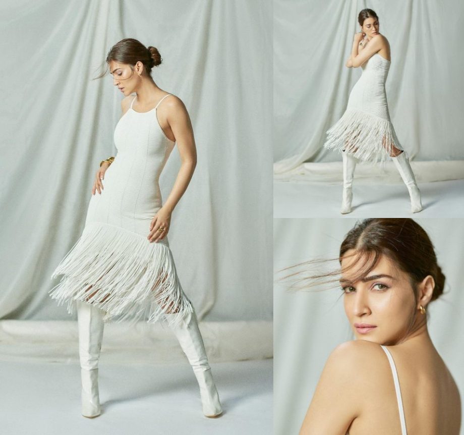 Kriti Damon channels her inner white swan in white frill bodycon dress 879257