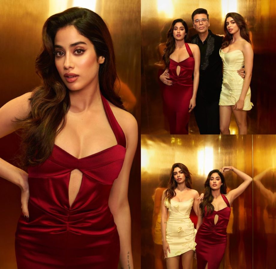 KWK: Janhvi Kapoor graces couch with sister Khushi, stuns in red cutout bodycon dress 876814