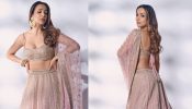 Malaika Arora curls ‘dewy magic’ in baby orchid pink mirror work lehenga set [Photos]