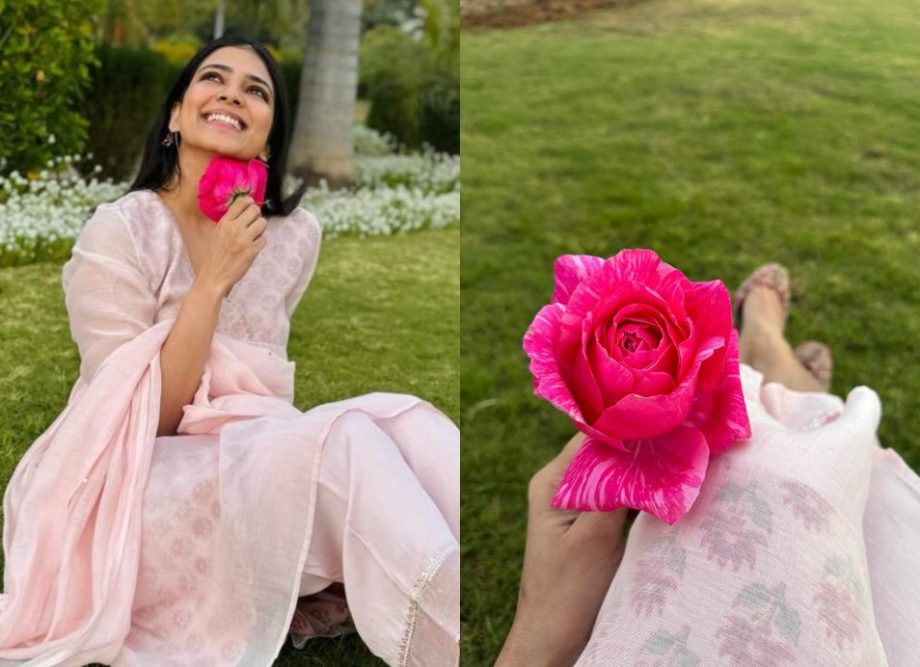 Malavika Mohanan Glows 'Gulabi' In the Green Nature, See Photos 876485