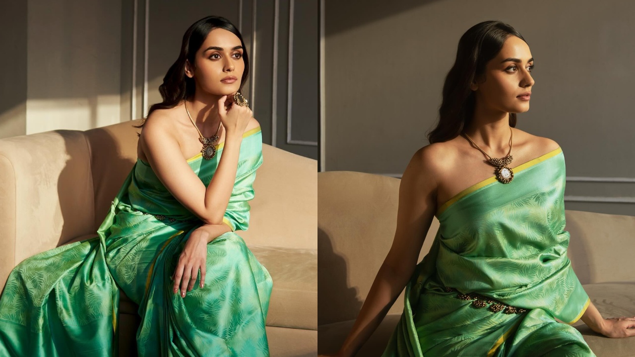 Manushi Chhillar shines in sea green silk saree, take goals 879533