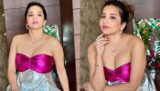 Monalisa Wows The Internet In Dual-color Metallic Strapless Dress, See Now