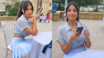 Nora Fatehi keeps it quirky in crop top and flared mini skirt, see photos