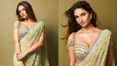 Palak Tiwari turns royal in embellished green saree, see photos