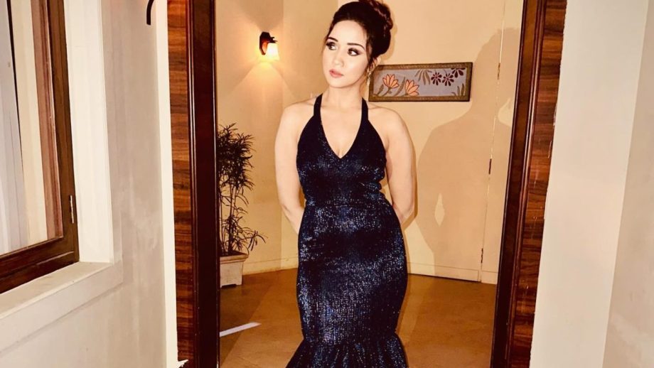 [Photos] Ashi Singh aces glam in midnight blue floor length glitter gown 877538