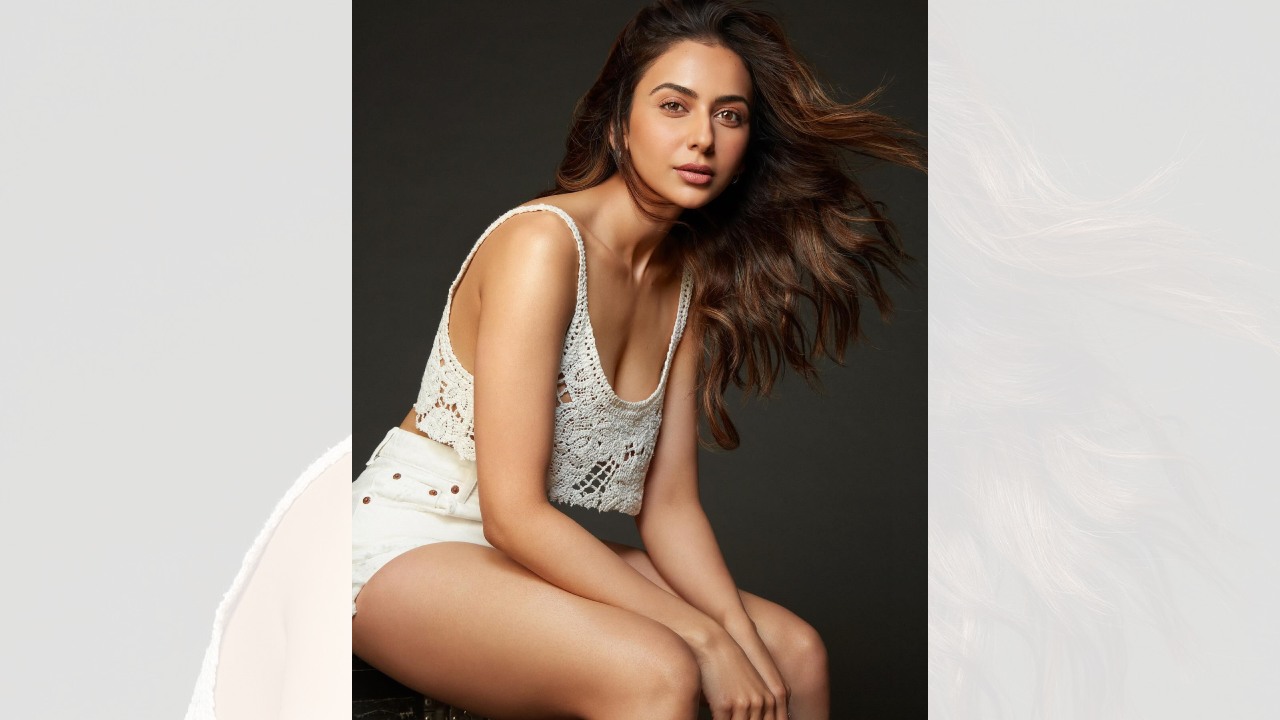 Rakul Preet Singh radiates glam in white crochet top and shorts 879056