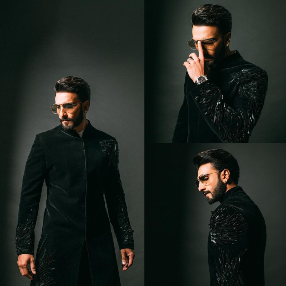 Ranveer Singh is dreamboat personified in sequin motif black Bandhgala 877588