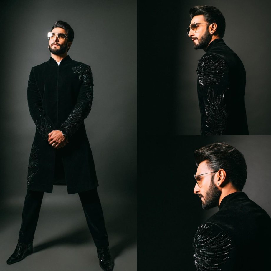 Ranveer Singh is dreamboat personified in sequin motif black Bandhgala 877589