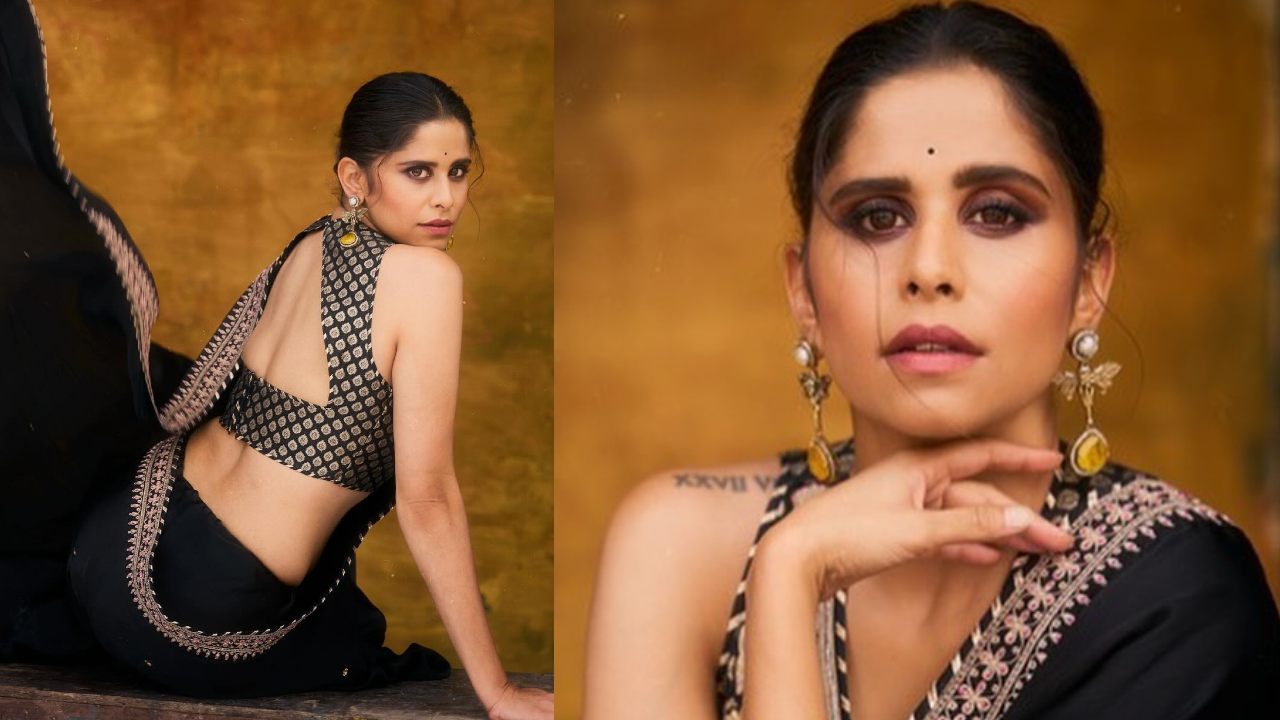 Saie Tamhankar Makes Jaws Drop In Black Saree, Flaunting Her Curves 878461