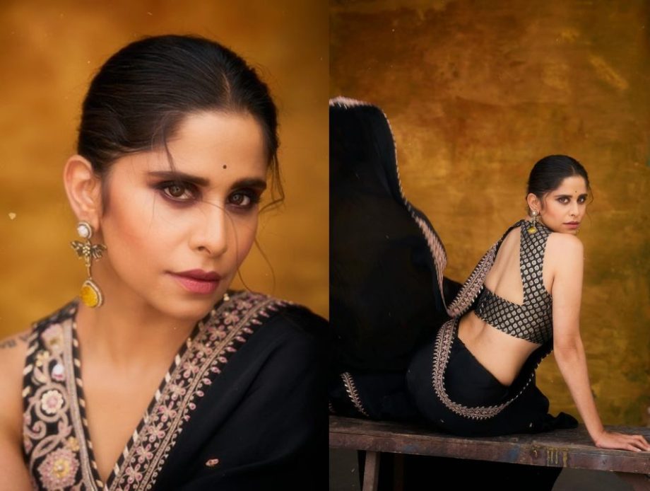 Saie Tamhankar Makes Jaws Drop In Black Saree, Flaunting Her Curves 878458