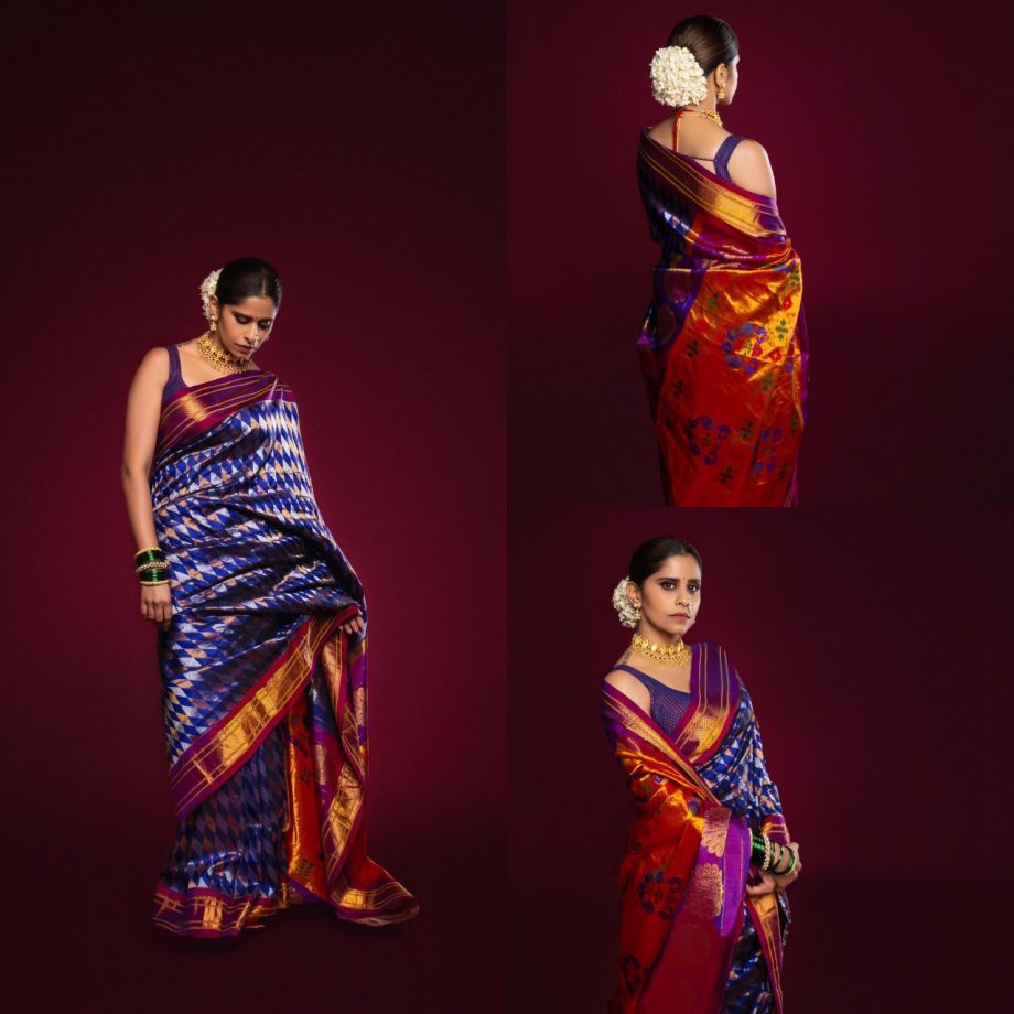 Saie Tamhankar, Prajakta Mali & Amruta Khanvilkar Serve Classic Traditional Glam In Paithani Sarees 877660