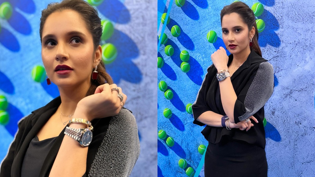 Sania Mirza keeps it all glam in black bodycon dress, see photos