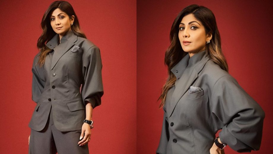 Shilpa Shetty aces the power suit play in grey blazer and trouser, check out 877212