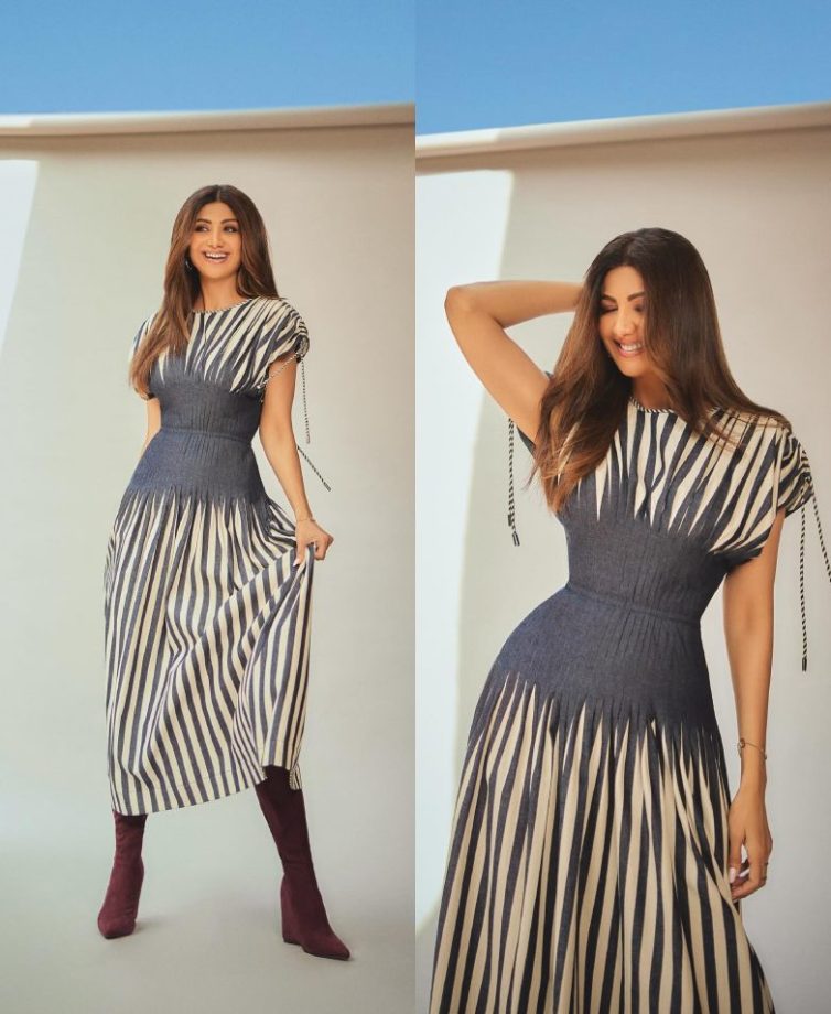 Shilpa Shetty makes a case for stripes in this Bibhu Mohapatra midi dress 877901