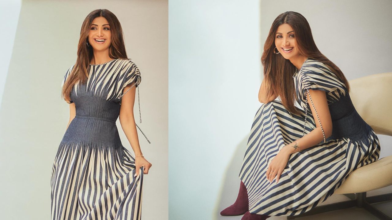 Shilpa Shetty makes a case for stripes in this Bibhu Mohapatra midi dress 877902