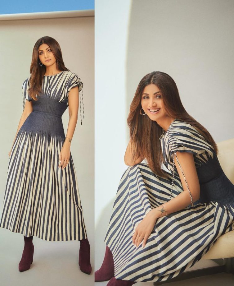 Shilpa Shetty makes a case for stripes in this Bibhu Mohapatra midi dress 877900