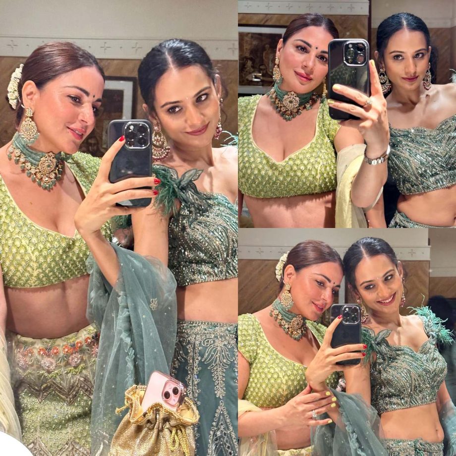 Shraddha Arya turns glam doll in pista green embroidered lehenga set 880227