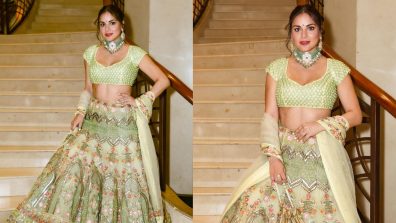 Shraddha Arya turns glam doll in pista green embroidered lehenga set