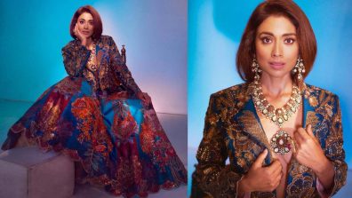 Shriya Saran keeps it royal in heavily embroidered jacket set