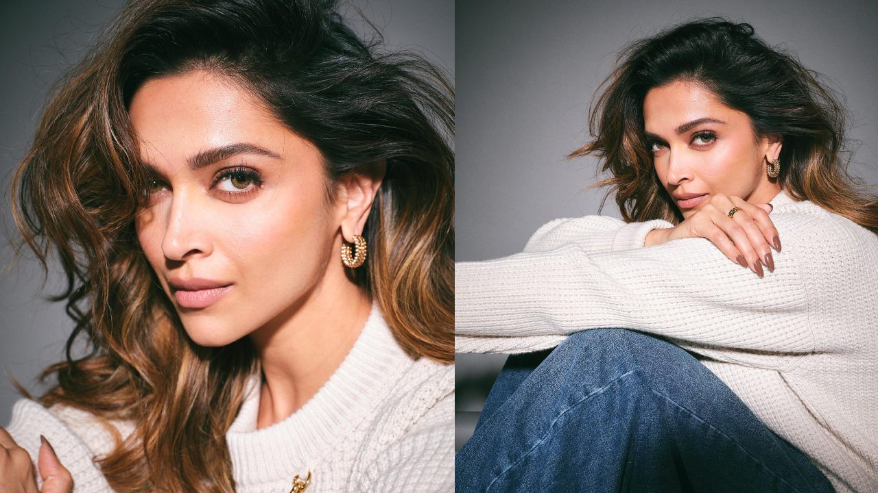 Slay Winter Fashion Like Deepika Padukone In Baggy Sweater, Denim & Gold Accessories 879716