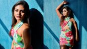 Sreejita De Serves Summer Vacation Vibe   In Cut-out Floral Printed Mini Dress 879203