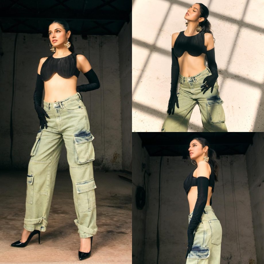 Street Style 101: Divya Khosla Kumar turns edgy in bustier top and cargo jeans 877140